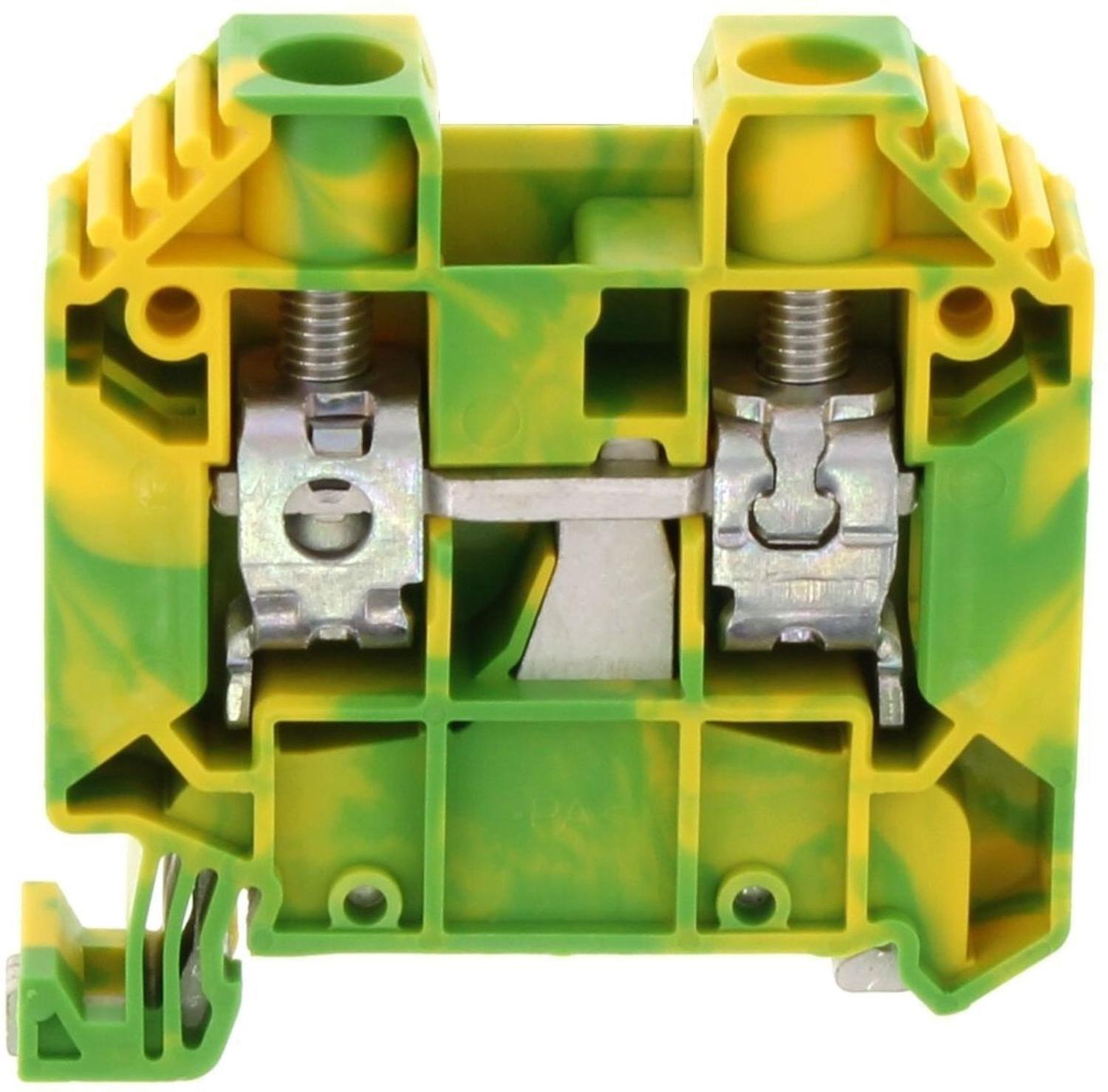 Клеммник защитный. Клемма винтовая Ek 2,5/en 2,5мм2 ширина 6мм, жёлто-зелёная. Клеммник винтовой проходной 16мм.кв 2 точки подключения. Клеммник винтовой проходной. Колодка клеммная земля.